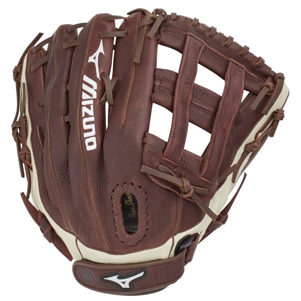 Panske Rukavice Mizuno Franchise Series Slowpitch 13" Softball Káva/Strieborne Vypredaj RTDK40781